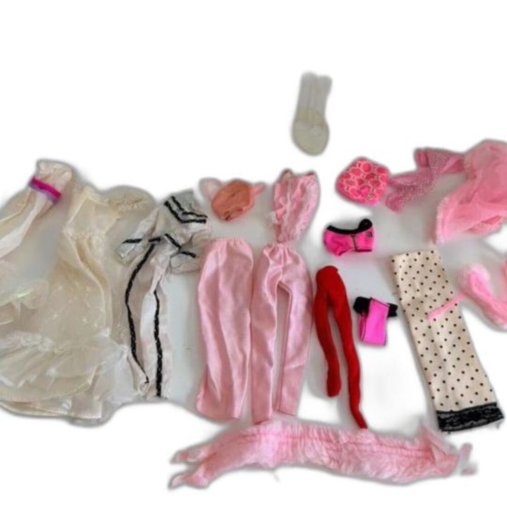 Vintage 1980s Barbie Clothes Lot Mattel Pink & Pretty Crystal Western Outfits